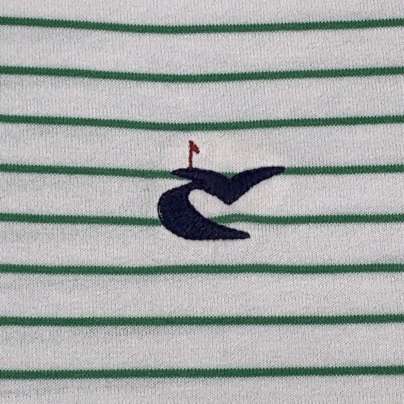 Mens RLX Ralph Lauren Golf Short Sleeve Polo Shirt White Green Stripes L - Picture 2 of 6